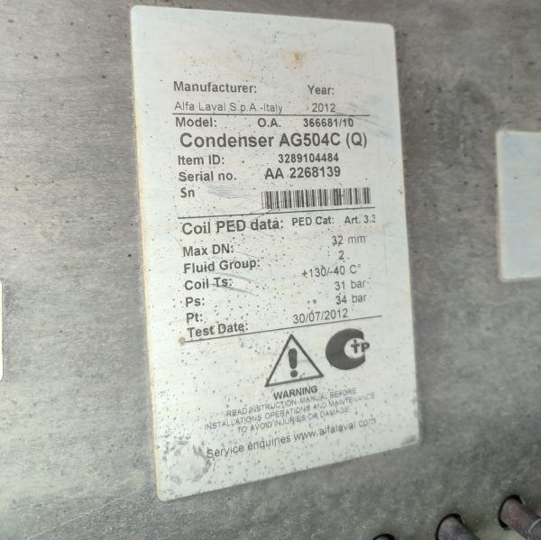Купить Конденсатор Alfa laval AG504C (Q)