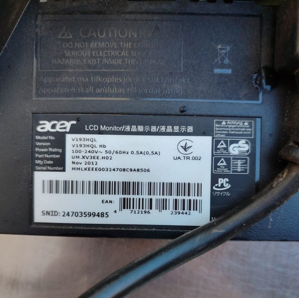 Купить Монитор Acer V193HQL без стойки