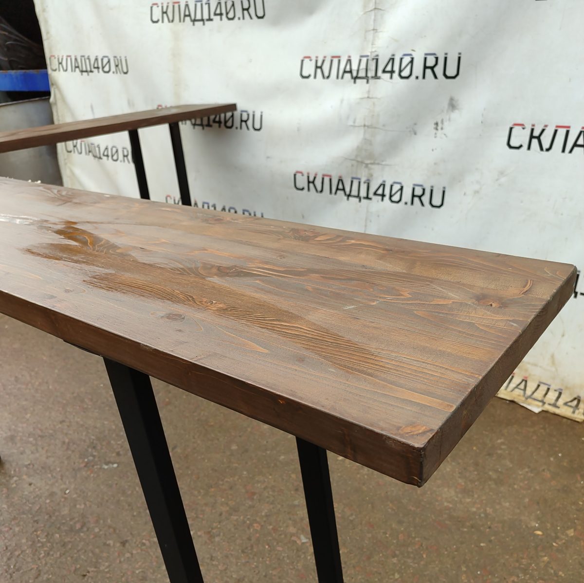 Купить Стол Айсберг 200/240/114 дерево/сталь коричневый/черный угловый барный