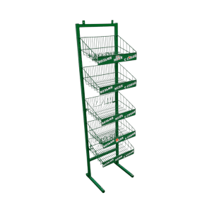 Стойка прикассовая 43/35/163 зеленная 5 полок