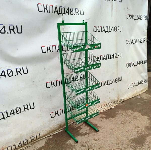 Купить Стойка прикассовая 43/35/163 зеленная 5 полок
