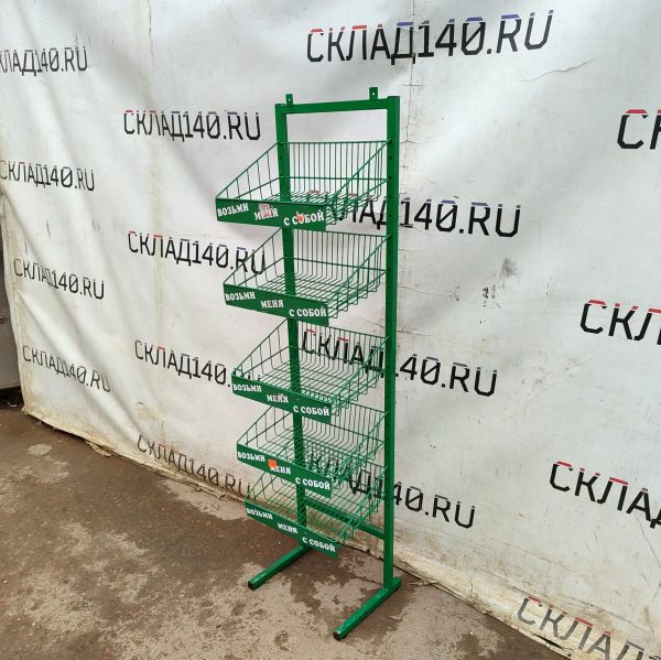 Купить Стойка прикассовая 43/35/163 зеленная 5 полок