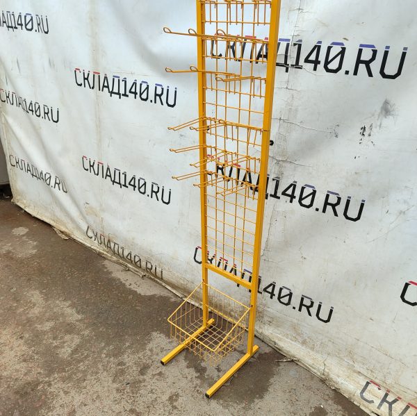 Купить Стойка прикассовая клинские снеки 30/37/186 желтая 22 крючка 1 полка