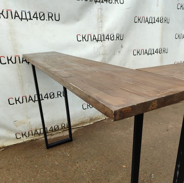Купить Стол Айсберг 200/240/114 дерево/сталь коричневый/черный угловый барный