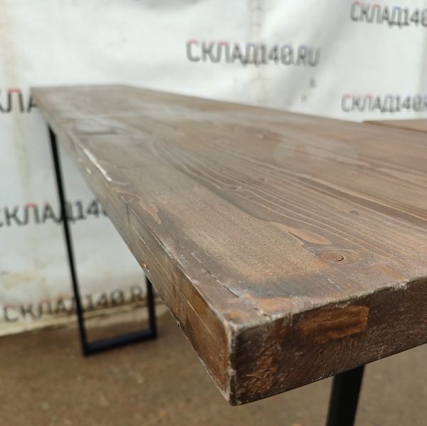Купить Стол Айсберг 200/240/114 дерево/сталь коричневый/черный угловый барный