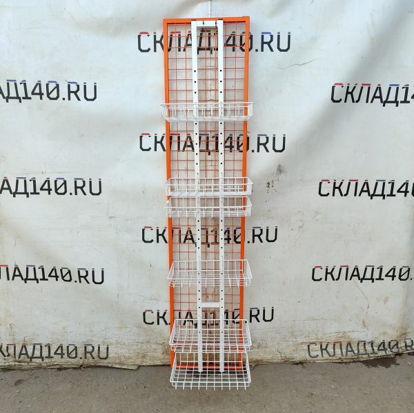 Купить Стойка прикассовая 42/34/190 бело-оранжевая 6 полок