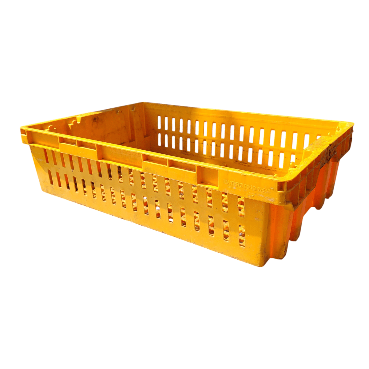 Купить Хлебный ящик евролоток,конусный,перфорированный желтый 60/40/15