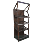 Стеллаж хлебный 100/63/255 дерево/сталь венге 3 полки