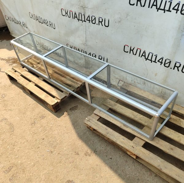 Купить Витрина нейтральная настольная 237/35/37 алюминий/стекло серая