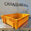 Купить Хлебный ящик евролоток,конусный,перфорированный желтый 60/40/15