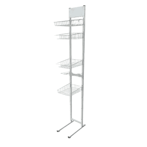 Купить Стойка прикассовая 28/46/197 белая 4 полки 2 крючка