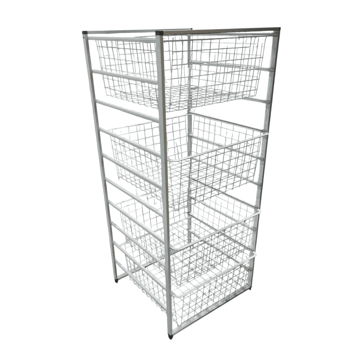 Купить Стеллаж/комод металический Elfa с сетчатыми корзинами белый 43/45/104 10ур