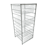 Стеллаж/комод металический Elfa с сетчатыми корзинами белый 43/45/104 10ур