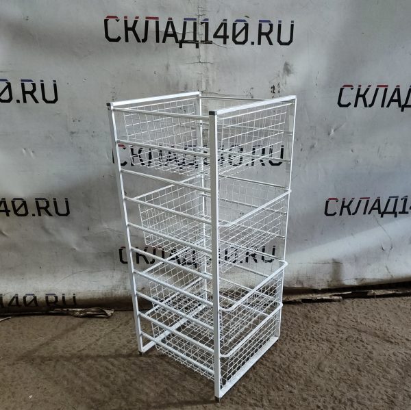 Купить Стеллаж/комод металический Elfa с сетчатыми корзинами белый 43/45/104 10ур