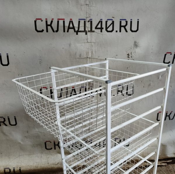 Купить Стеллаж/комод металический Elfa с сетчатыми корзинами белый 43/45/104 10ур