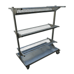 Тележка сушка для посуды на колесах 98/51/118 3 уровня