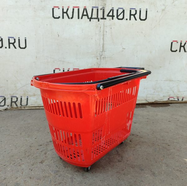 Купить Тележка покупательская пластиковая красная