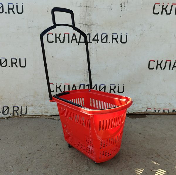 Купить Тележка покупательская пластиковая красная