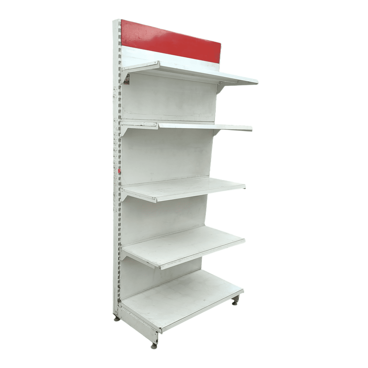 Купить Стеллаж торговый белый красный 103/228 4п40 основание 50