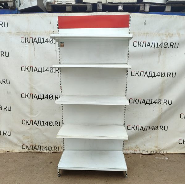 Купить Стеллаж торговый белый красный 103/228 4п40 основание 50