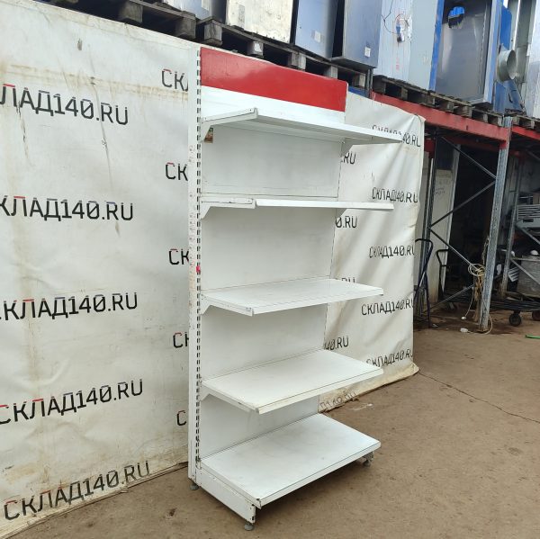 Купить Стеллаж торговый белый красный 103/228 4п40 основание 50
