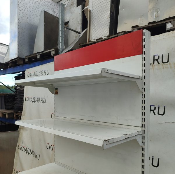 Купить Стеллаж торговый белый красный 103/228 4п40 основание 50