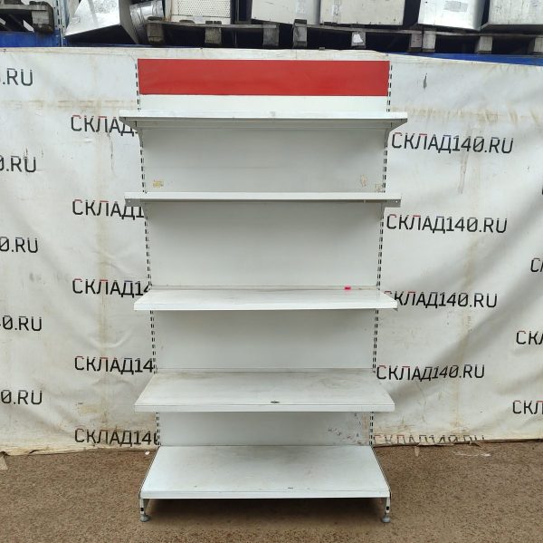 Купить Стеллаж торговый белый красный127/228 4п40 основание 50