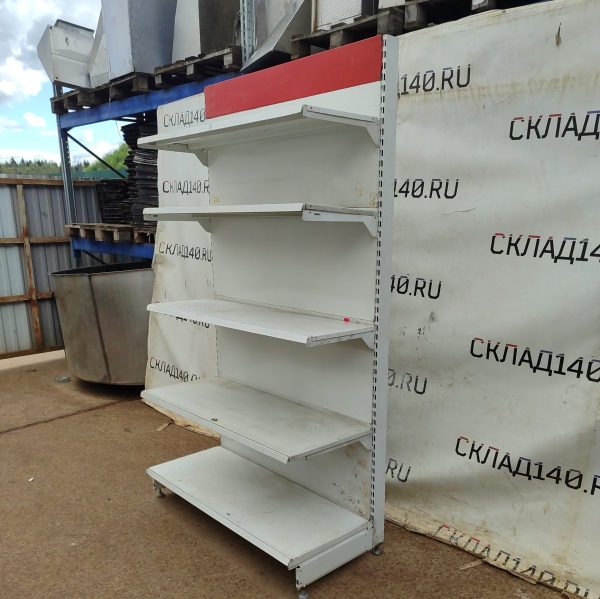 Купить Стеллаж торговый белый красный127/228 4п40 основание 50