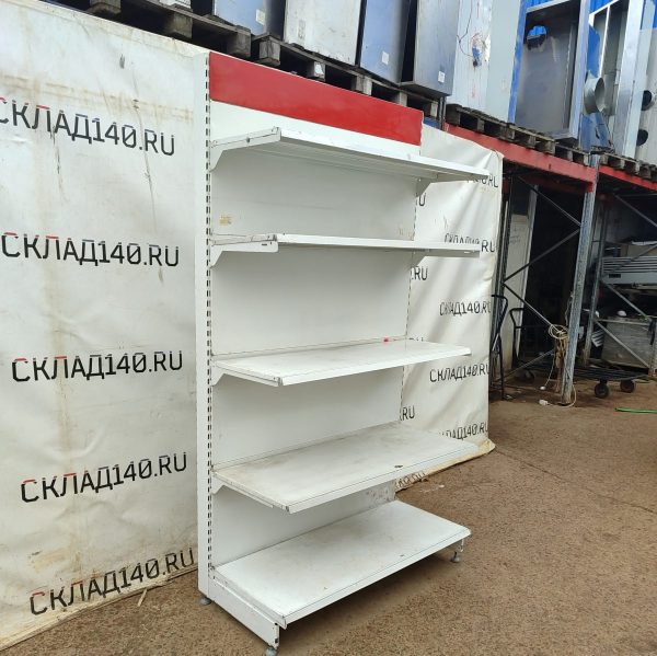 Купить Стеллаж торговый белый красный127/228 4п40 основание 50