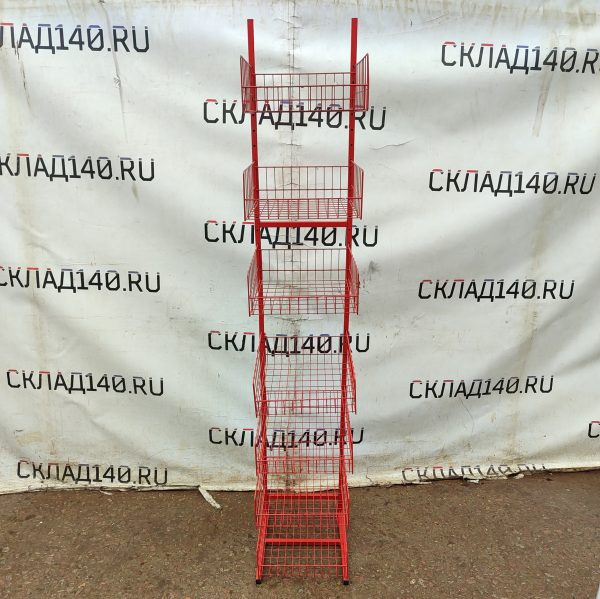 Купить Стойка прикассовая 52/37/202 красная 6 полок
