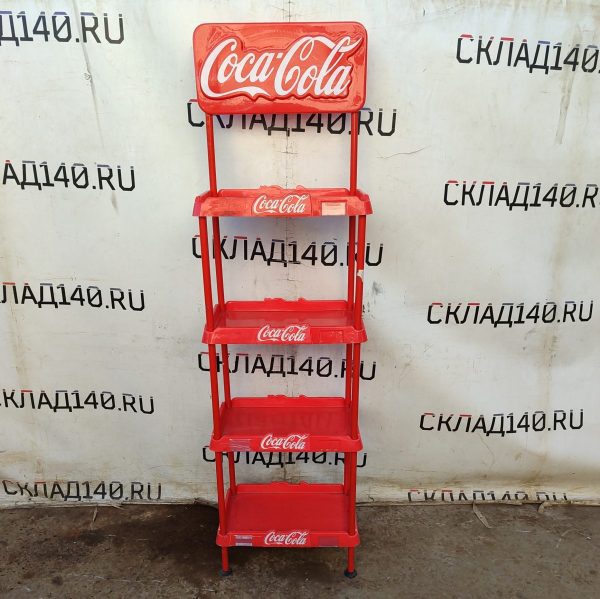 Купить Стойка торговая 37/58/201 сталь/пластик 4 полки красная Coca Cola