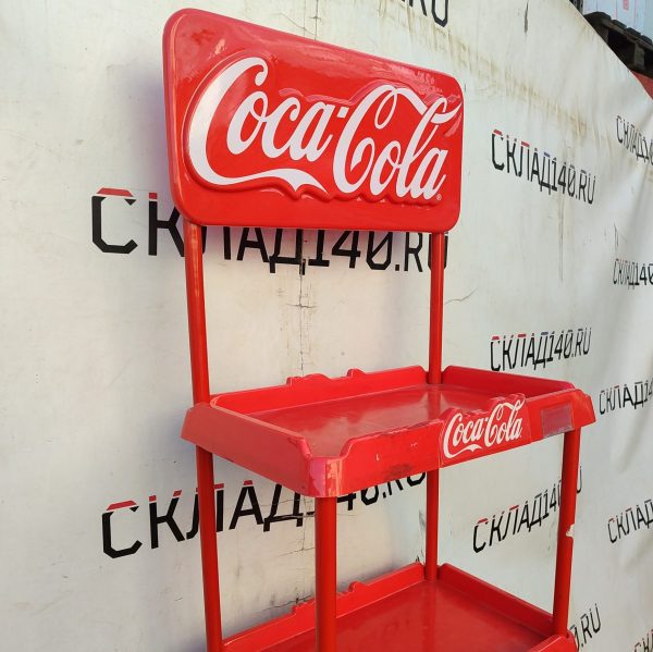 Купить Стойка торговая 37/58/201 сталь/пластик 4 полки красная Coca Cola