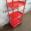 Купить Стойка торговая 37/58/201 сталь/пластик 4 полки красная Coca Cola