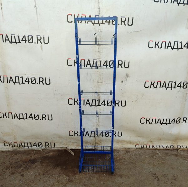Купить Стойка прикассовая 35/43/164 синяя 15 крючков полка