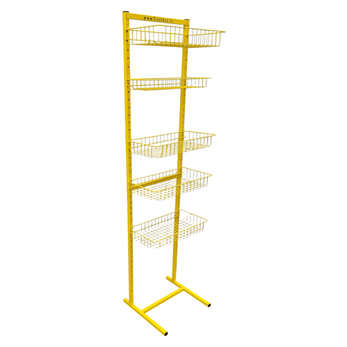 Купить Стойка прикассовая Sladskaz 60/45/184 желтая 5 полок