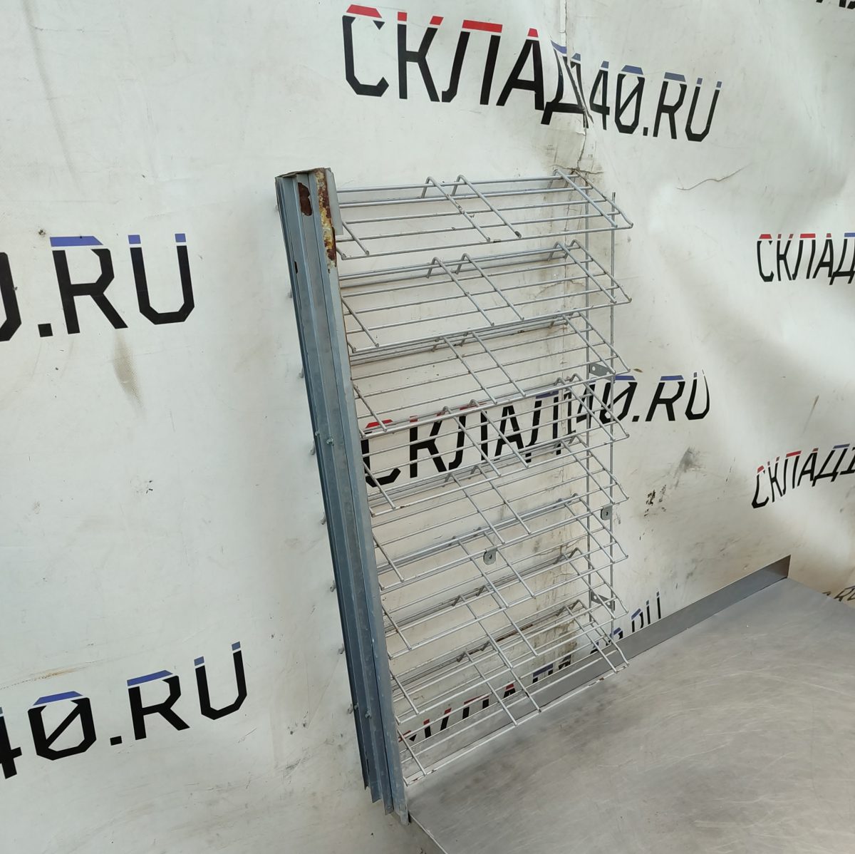 Купить Стойка прикассовая навесная 49/84 серая 8 полок