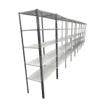 Стеллаж полочный линия 10 секций СТ 91/51/202 5 полок