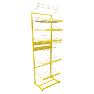 Купить Стойка прикассовая Lays 66/50/216 желтая 6 полок/10 крюков