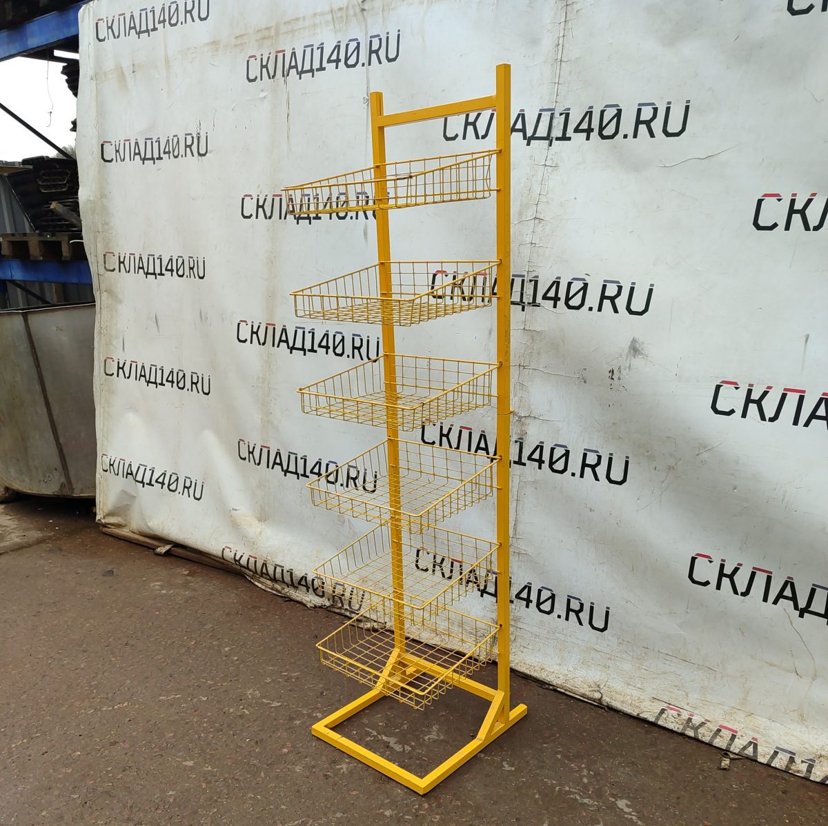 Купить Стойка прикассовая 50/44/178 желтая 6 полок