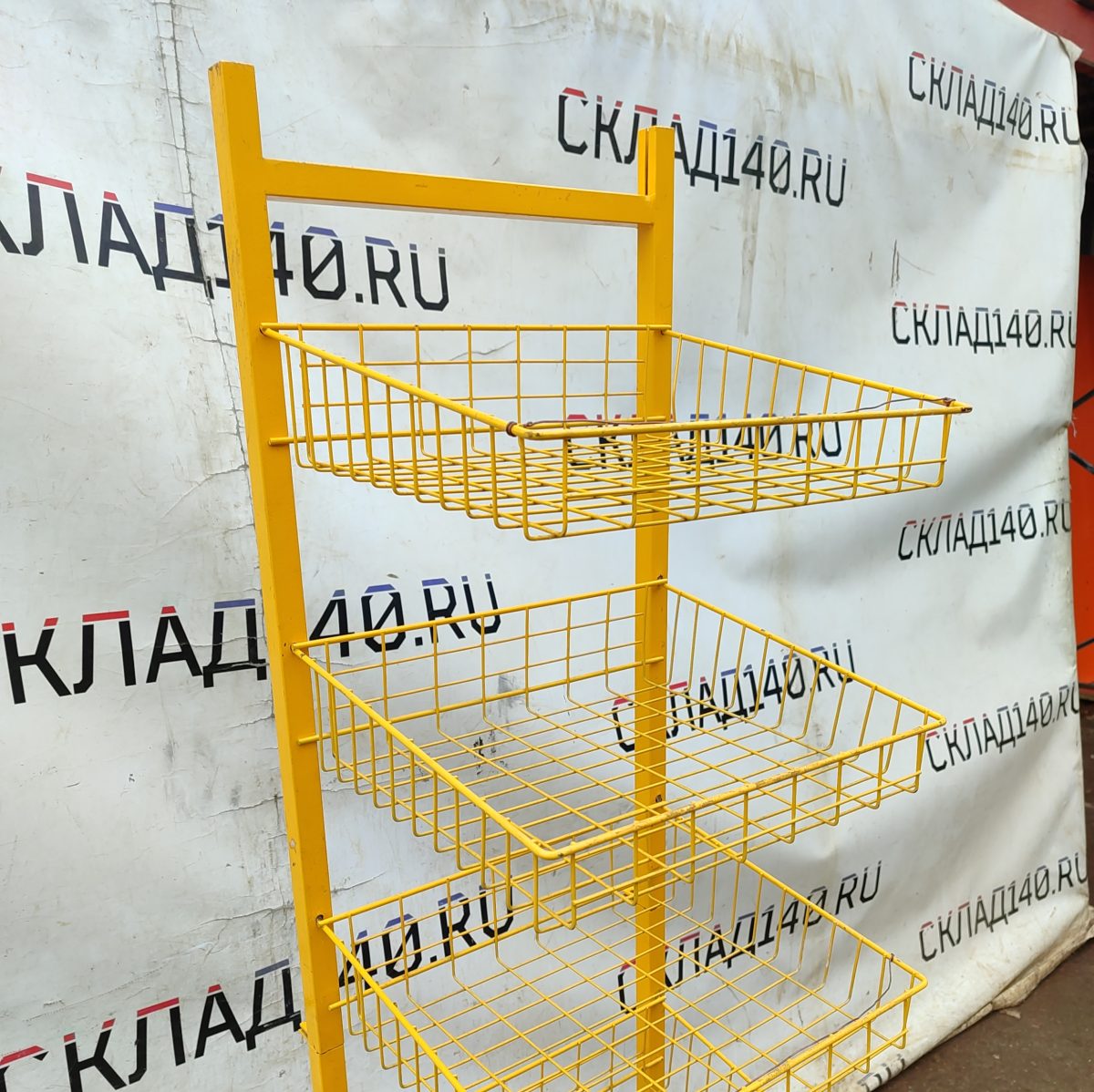 Купить Стойка прикассовая 50/44/178 желтая 6 полок