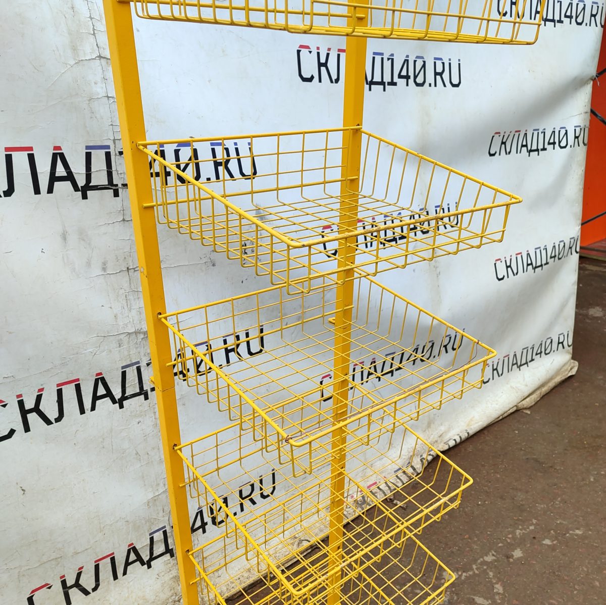 Купить Стойка прикассовая 50/44/178 желтая 6 полок