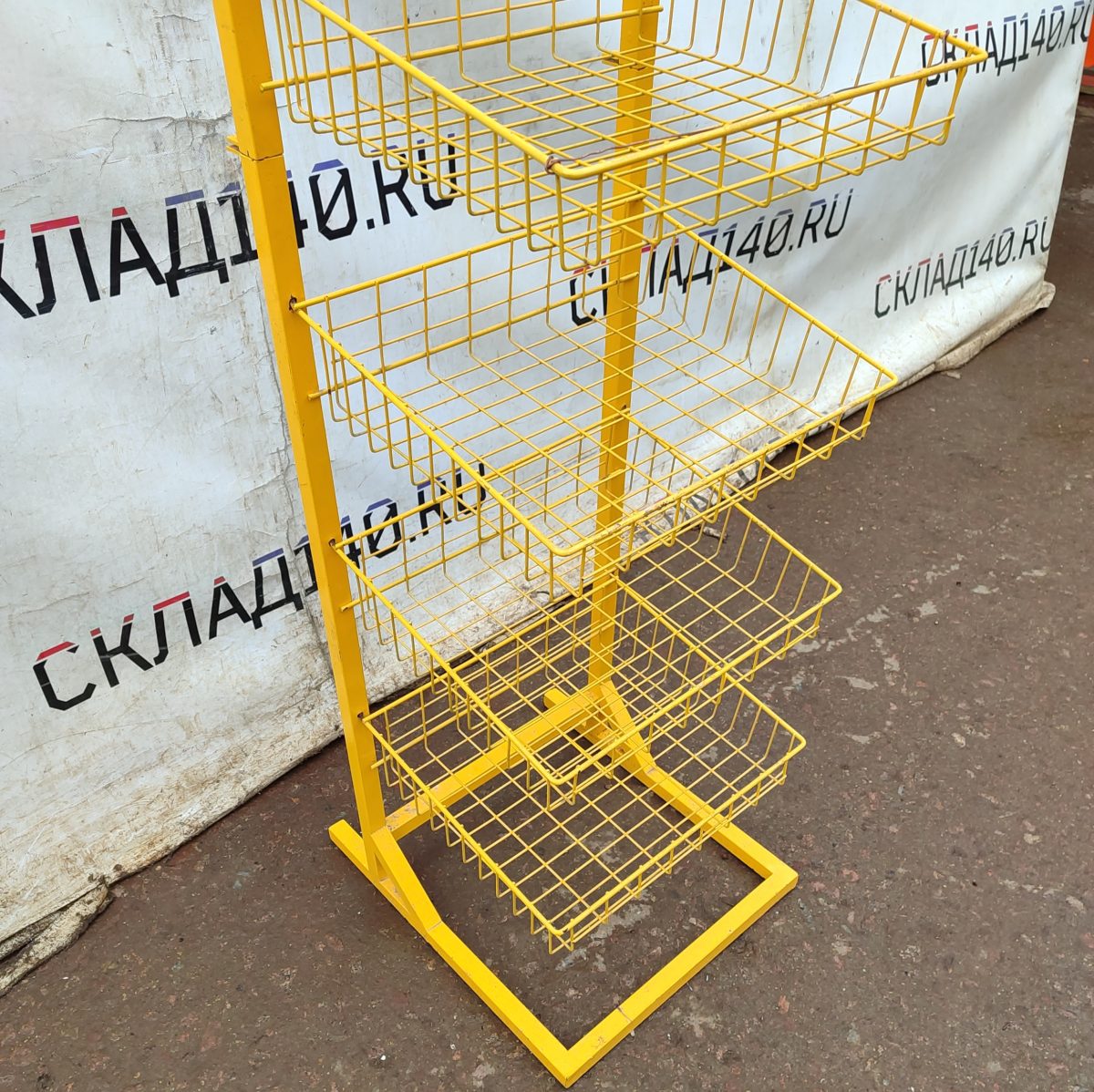 Купить Стойка прикассовая 50/44/178 желтая 6 полок