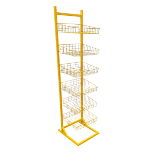 Купить Стойка прикассовая 50/44/178 желтая 6 полок