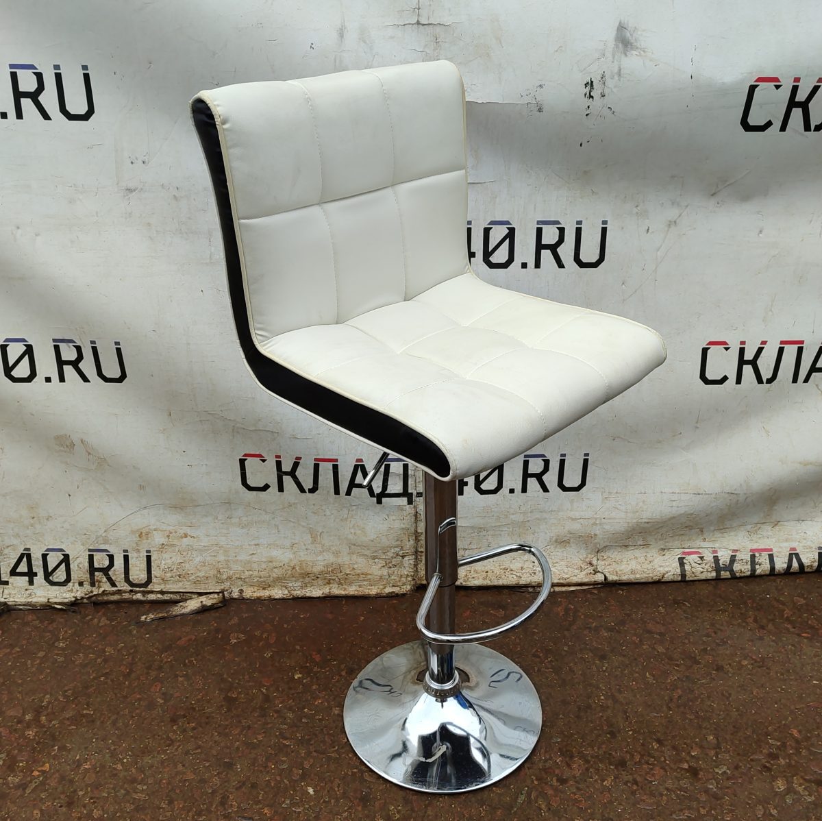 Купить Стул барный Кокос кожа белый