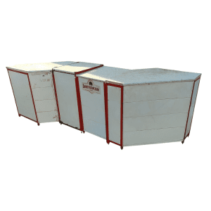 Купить Прилавок линия 270/60/90 лдсп/сталь/стекло белый/красный