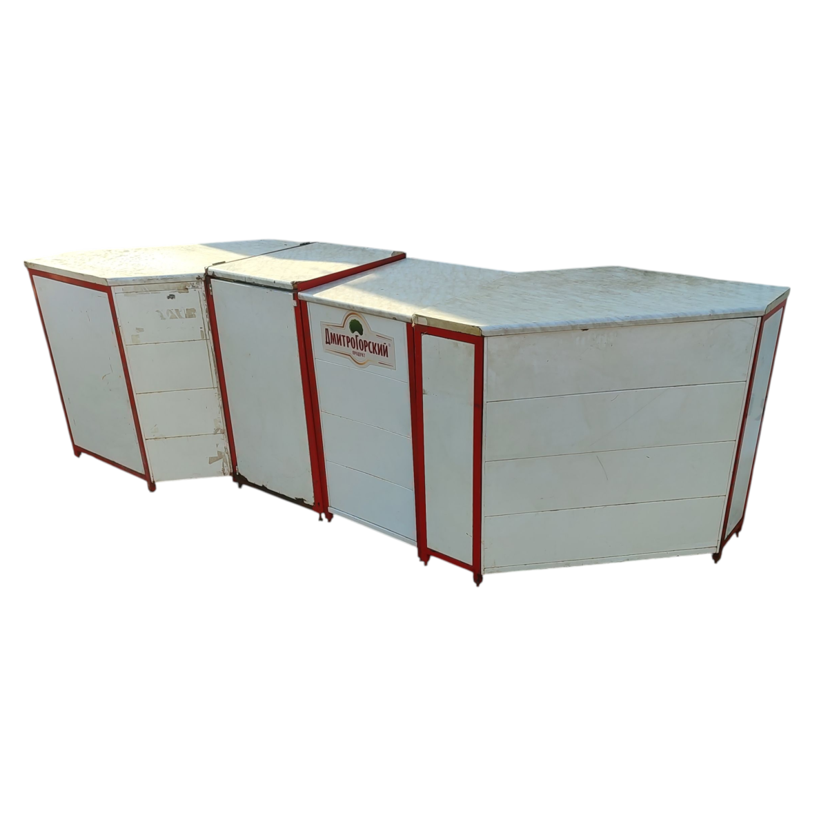 Купить Прилавок линия 270/60/90 лдсп/сталь/стекло белый/красный